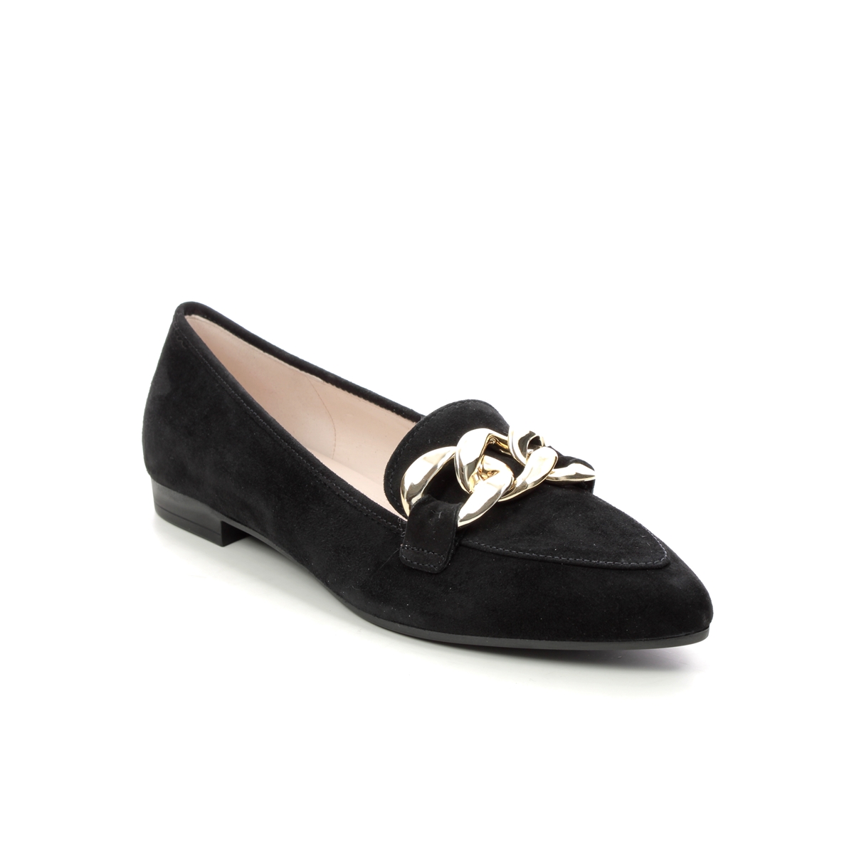 Gabor Carol Black Suede Womens Loafers 21.301.17 In Size 5 In Plain Black Suede  Womens Loafers In Soft Black Suede Leather