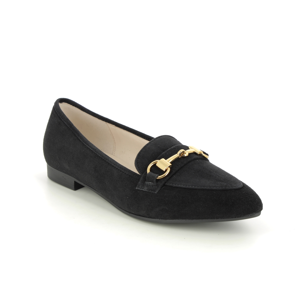 Gabor Caterham Carol Black Suede Womens Loafers 31.302.17 In Size 6 In Plain Black Suede  Womens Loafers In Soft Black Suede Leather