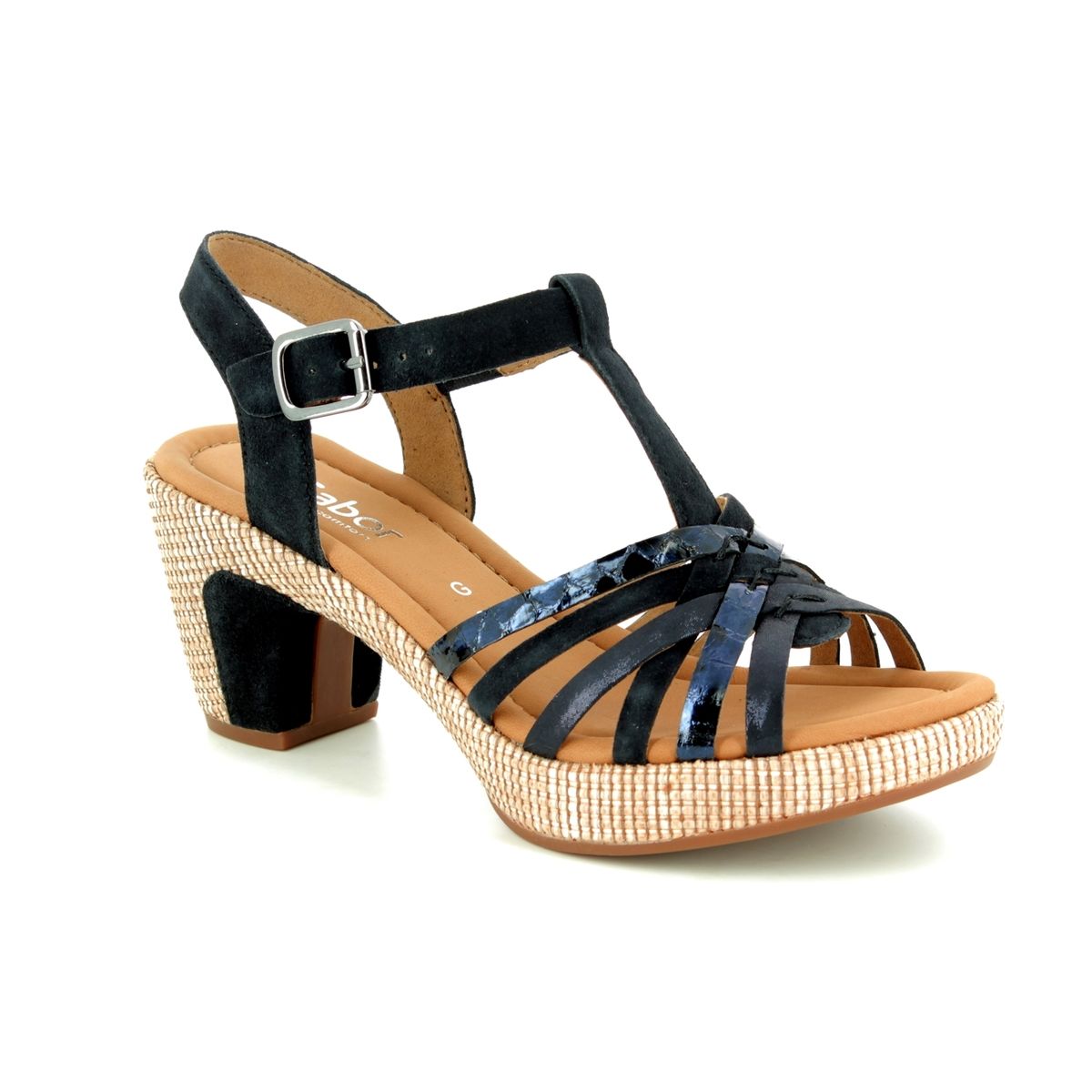 gabor navy wedge sandals