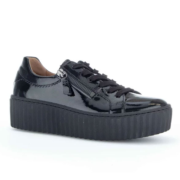 Gabor Dolly Black patent Womens trainers 43.200.97 in a Plain Leather in Size 4.5