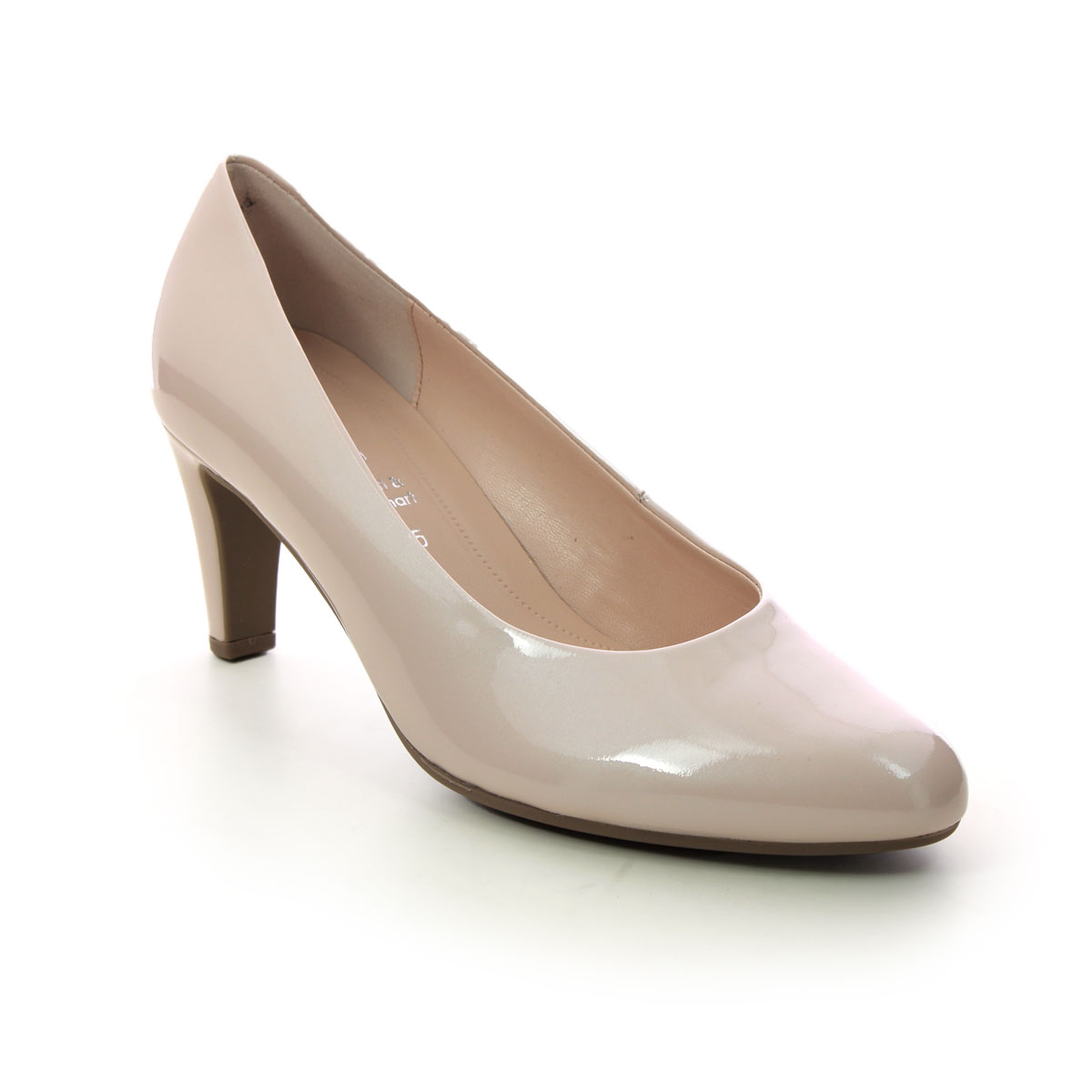 Gabor Edina Cranberry Nude Patent Womens Court Shoes 21.410.90 in a Plain Leather in Size 5