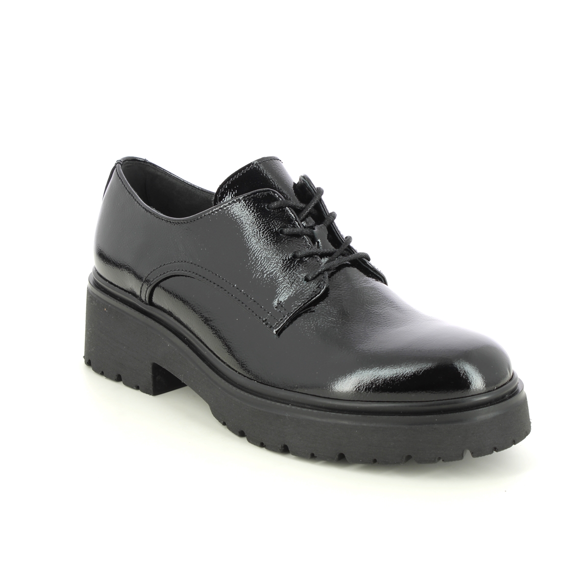 Gabor Exchange Black Patent Womens Brogues 35.234.97 In Size 6 In Plain Black Patent  Womens Loafers In Soft Black Patent Leather
