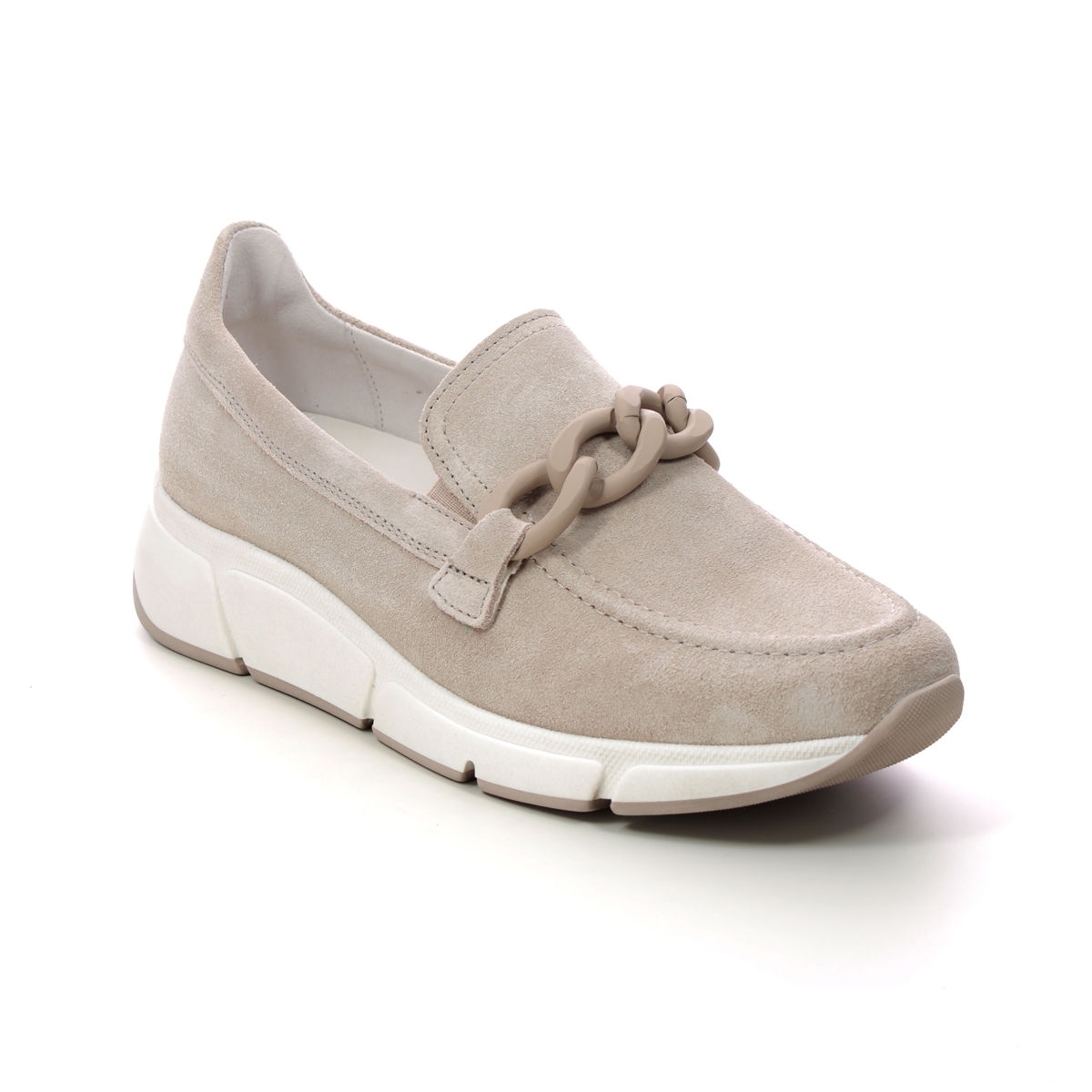 Gabor Factor Trainer Beige suede Womens loafers 26.485.33 in a Plain Leather in Size 6.5