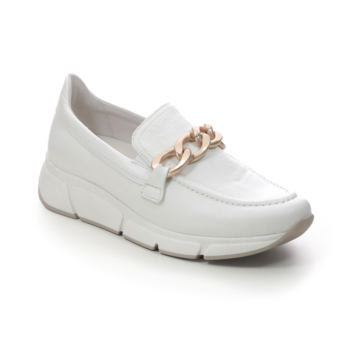 Gabor Factor Trainer Off White Womens loafers 26.485.61 in a Plain Leather in Size 4.5