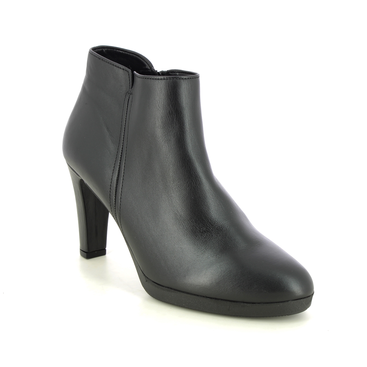 Gabor Fozzie Soft Black Leather Womens Heeled Boots 35.890.27 In Size 6.5 In Plain Black Leather  Womens Ankle Boots In Soft Black Leather Leather