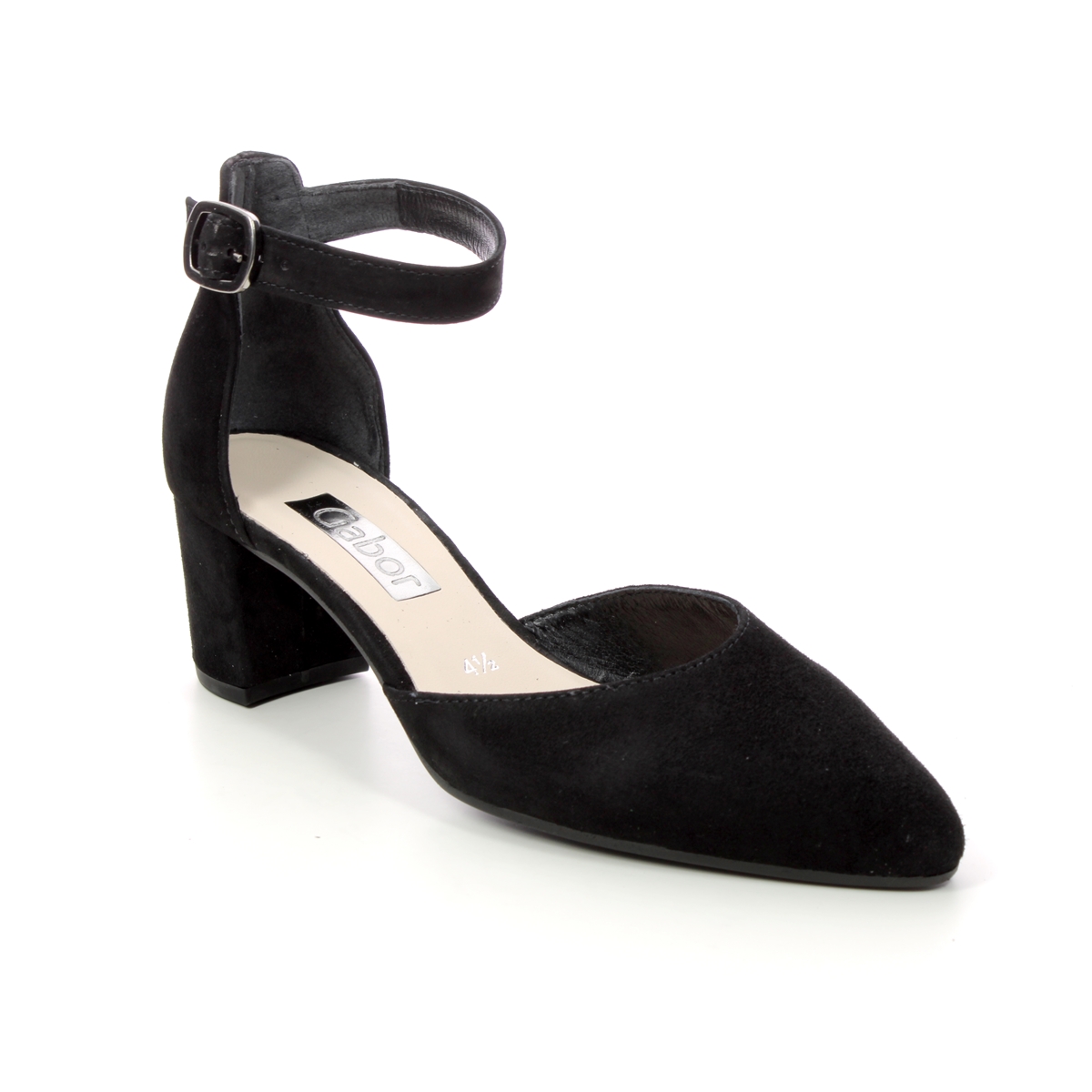 Gabor Gala Black Suede Womens Court Shoes 21.340.17 In Size 6 In Plain Black Suede  Womens Court Shoes In Soft Black Suede Leather
