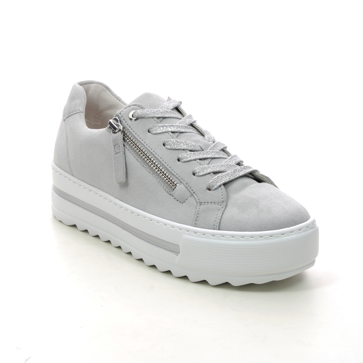 Gabor Heather Light Grey Suede Womens trainers 26.498.40 in a Plain Leather in Size 6.5