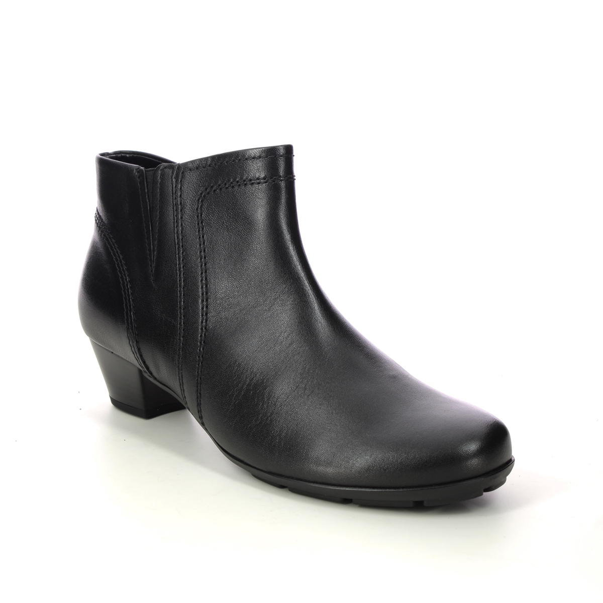 Gabor Heritage Trudy Black Leather Womens Ankle Boots 35.638.27 In Size 6 In Plain Black Leather  Womens Ankle Boots In Soft Black Leather Leather