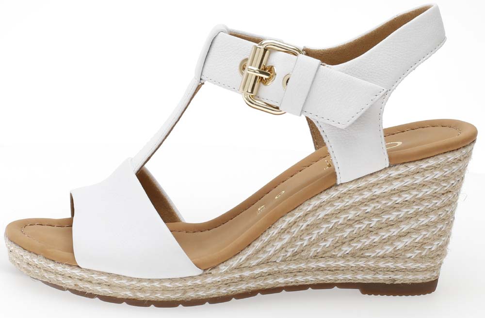 Gabor Karen 62.824.60 WHITE LEATHER Wedge Sandals