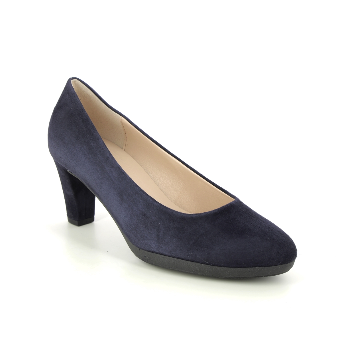 Gabor Kasi Figarosoft Navy Suede Womens Court Shoes 31.280.16 In Size 5 In Plain Navy Suede  Womens Court Shoes In Soft Navy Suede Leather