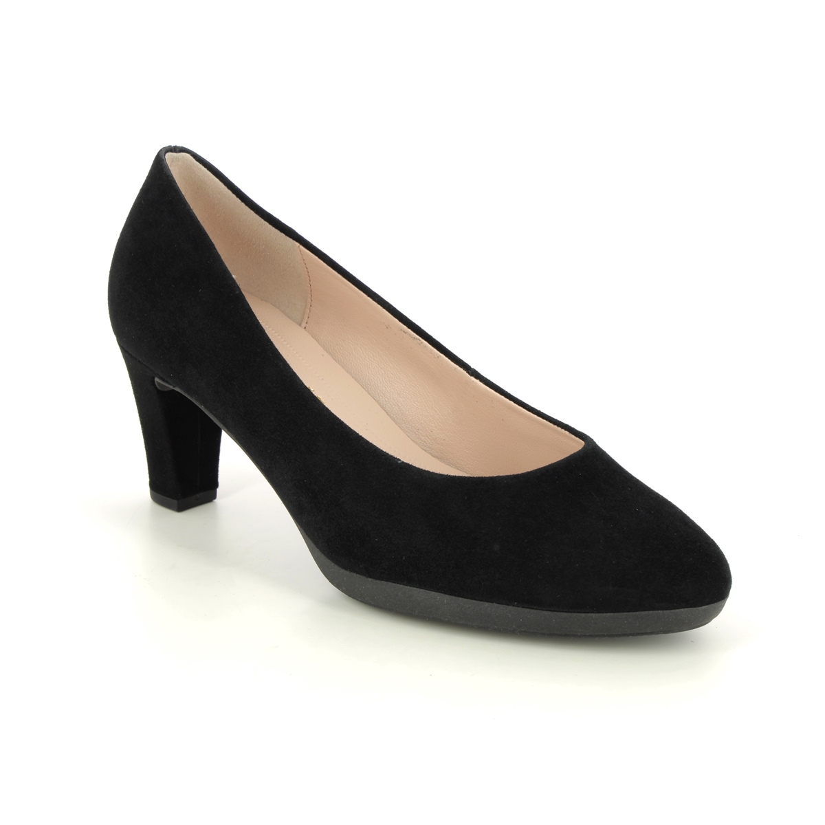 Gabor Kasi Figarosoft Black Suede Womens Court Shoes 31.280.17 In Size 5.5 In Plain Black Suede  Womens Court Shoes In Soft Black Suede Leather