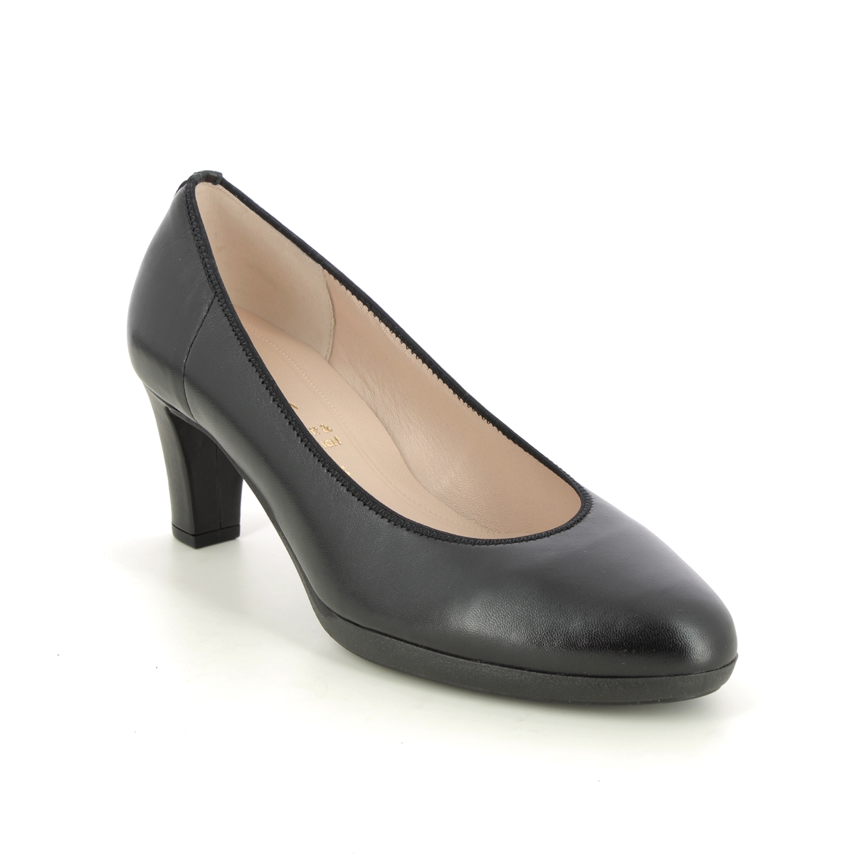 Gabor Kasi Figarosoft Black Leather Womens Court Shoes 31.281.27 In Size 5.5 In Plain Black Leather  Womens Court Shoes In Soft Black Leather Leather