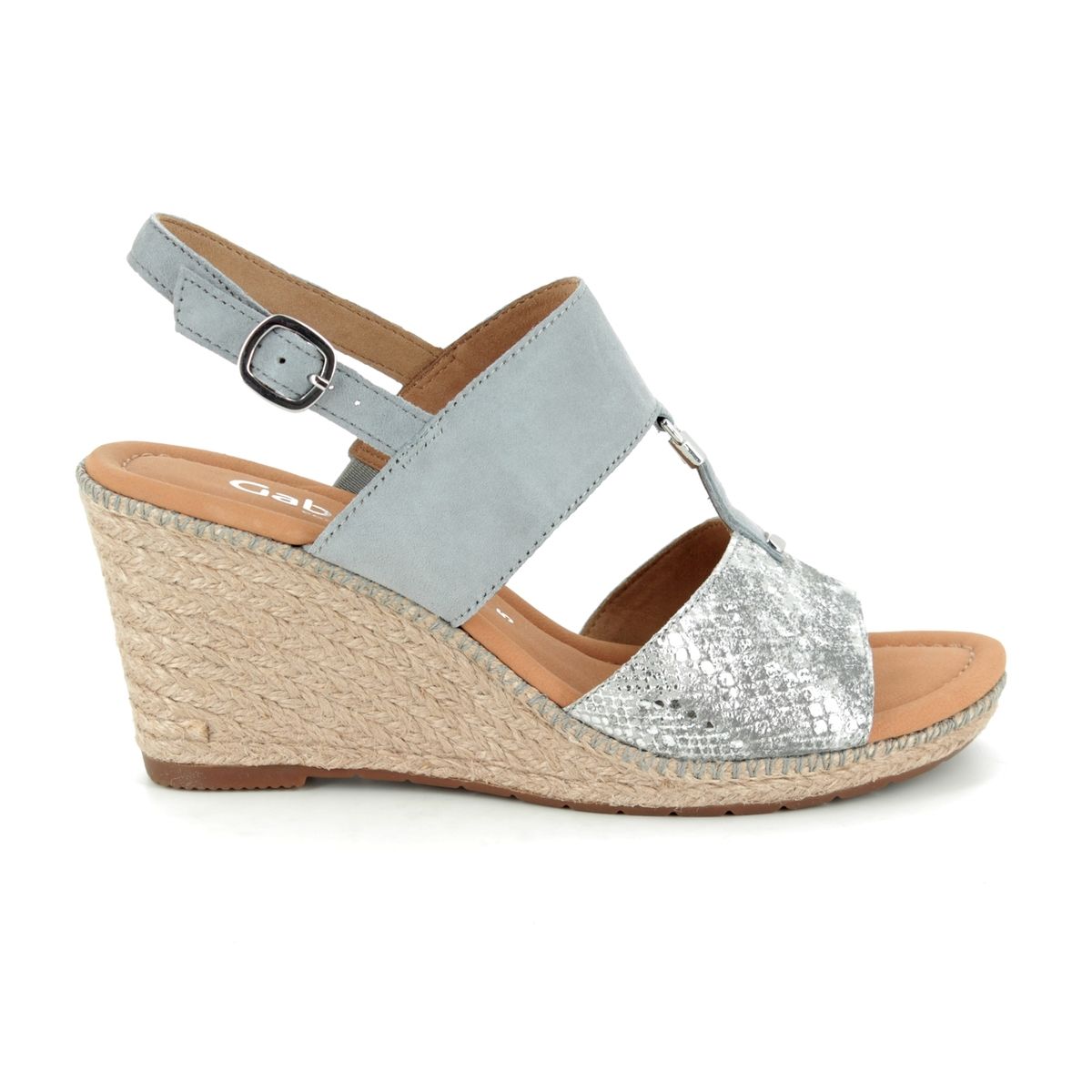 Gabor Keira 22 827 60 Silver  multi Wedge  Sandals 