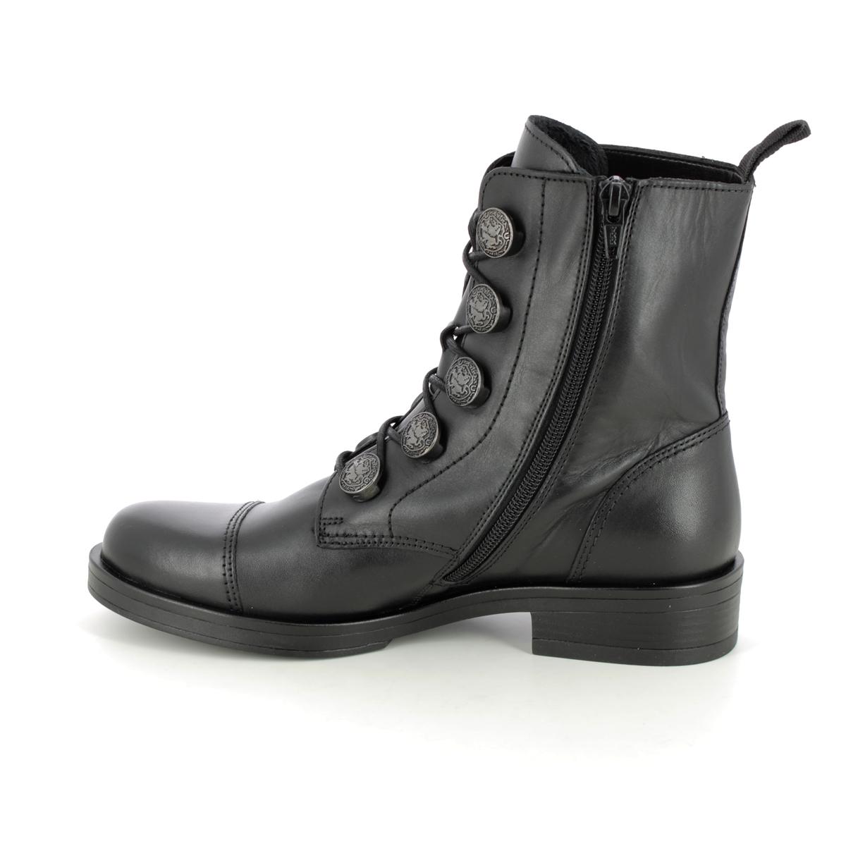 Gabor Lady Button Black leather Womens Lace Up Boots 91.796.27