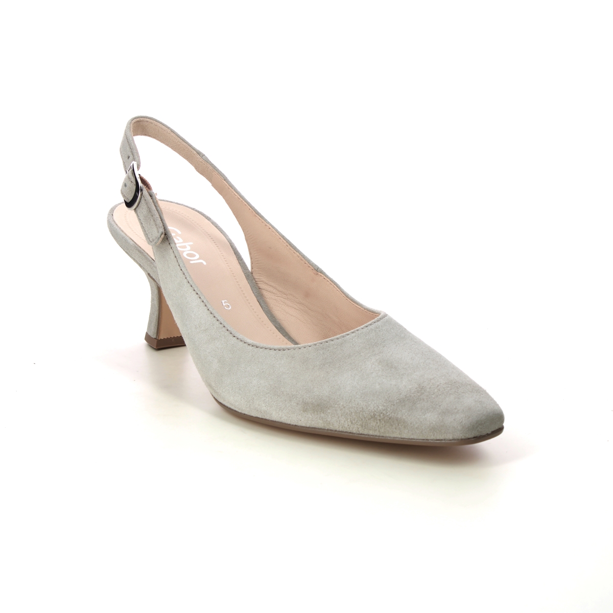 Gabor Lindy Kitten Light Taupe suede Womens Slingback Shoes 41.510.12 in a Plain Leather in Size 5