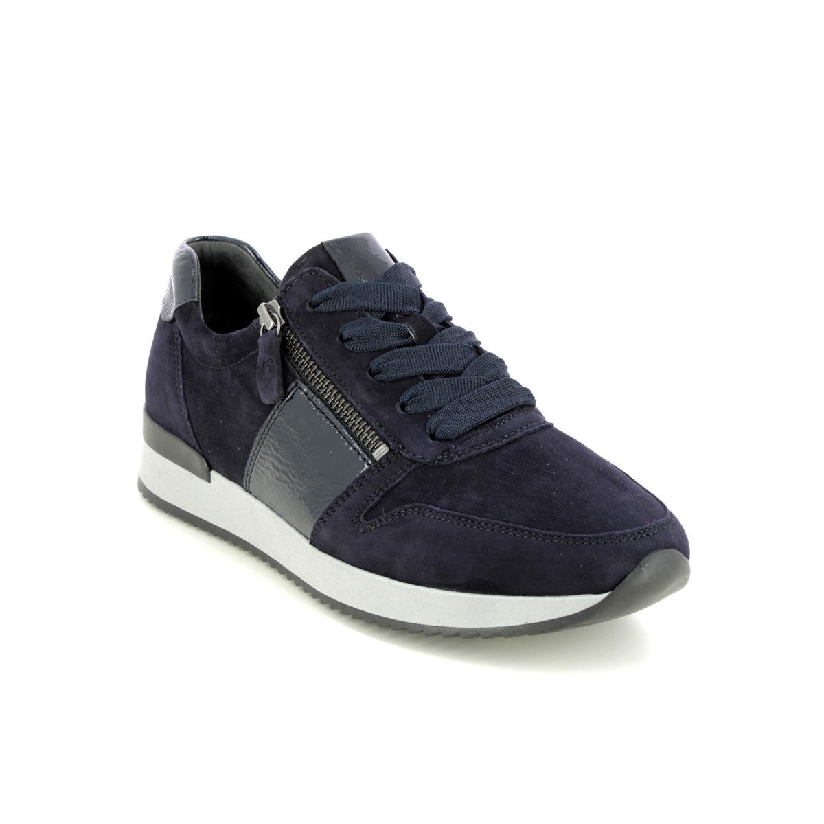 Gabor Lulea Navy Suede Womens Trainers 93.420.96 In Size 6.5 In Plain Navy Suede  Womens Trainers In Soft Navy Suede Leather And Man-Made