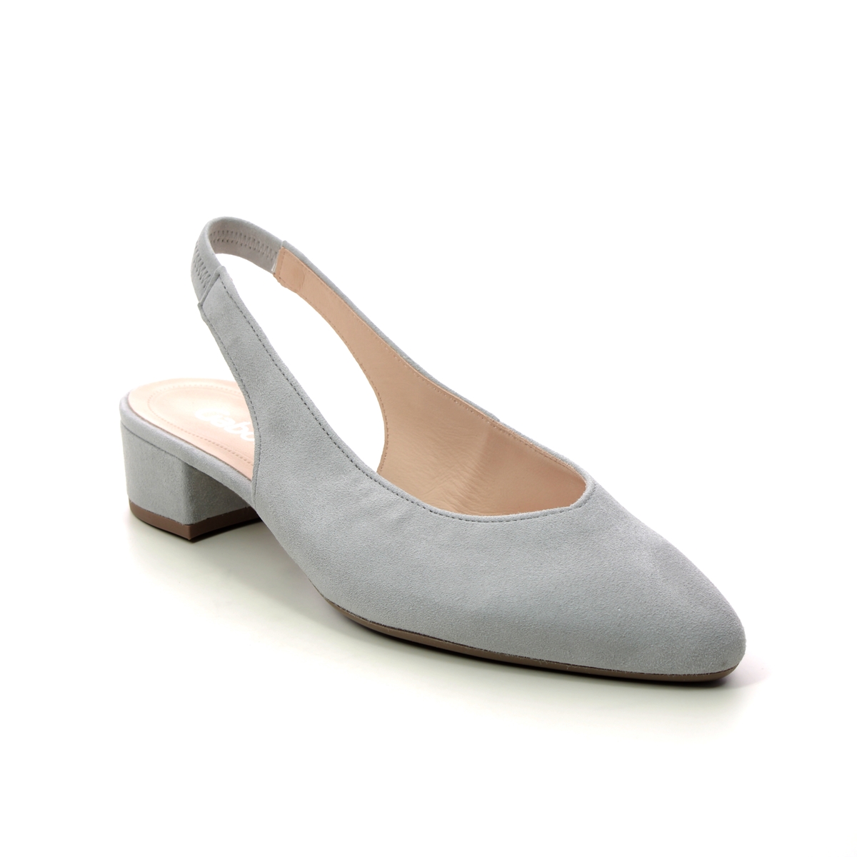 Gabor Mack Light Grey Suede Womens Slingback Shoes 21.520.19 in a Plain Leather in Size 4