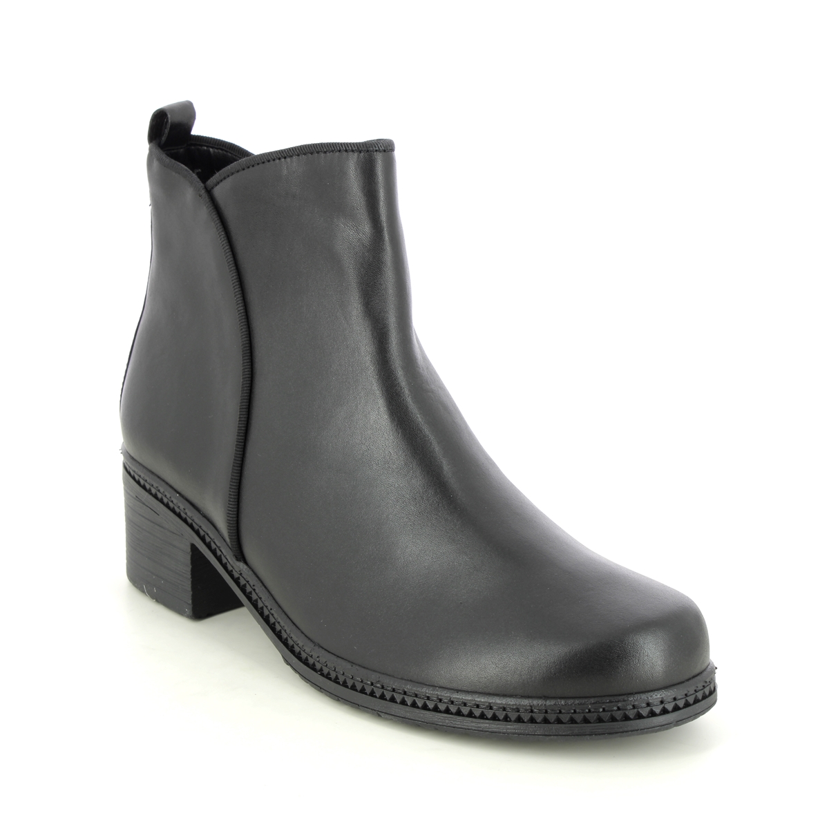 Gabor Marlham Mena Black Leather Womens Ankle Boots 34.660.27 In Size 7.5 In Plain Black Leather  Womens Ankle Boots In Soft Black Leather Leather