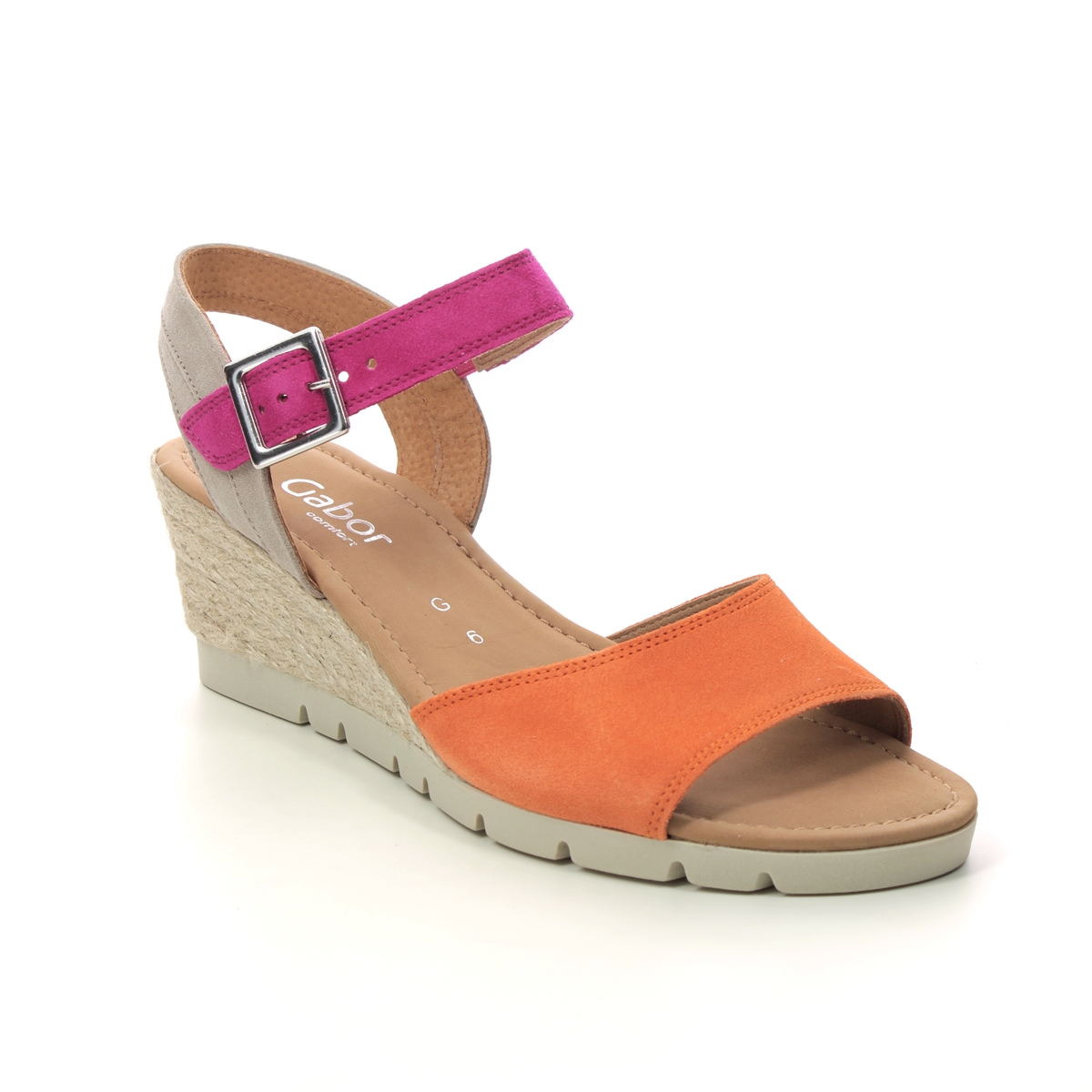 Gabor Nieve Pink multi Womens Wedge Sandals 22.042.69
