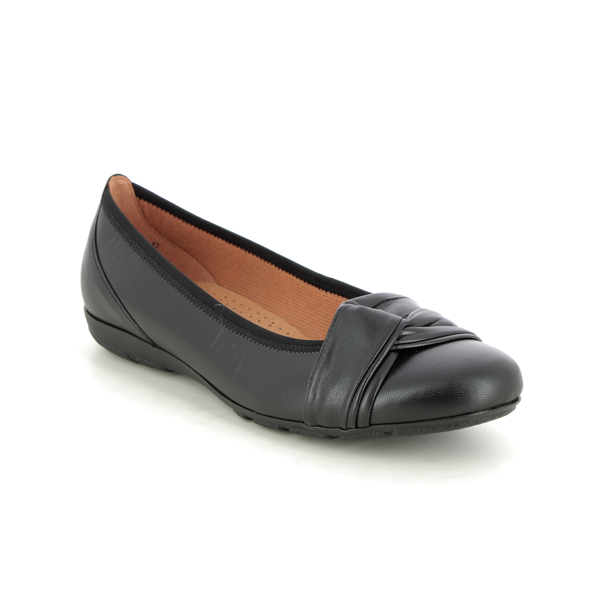 Gabor Racket Hovercraft Black leather Womens pumps 24.165.27 in a Plain Leather in Size 5