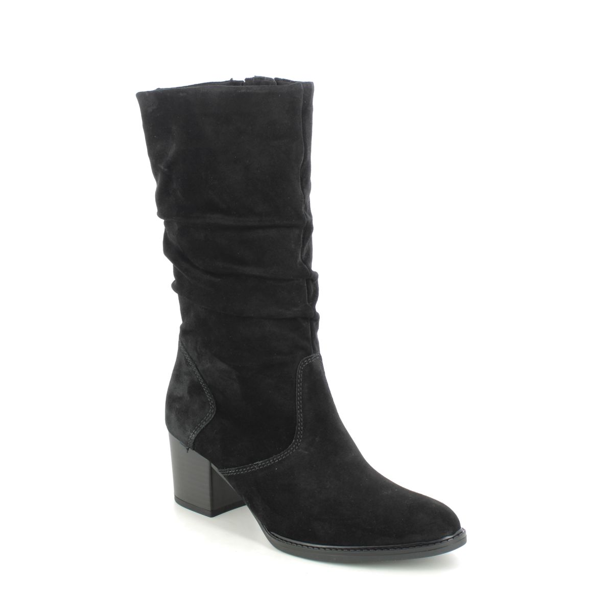 Gabor Ramona Black Suede Womens Mid Calf Boots 32.894.47 In Size 4.5 In Plain Black Suede  Womens Wide Fit Boots In Soft Black Suede Leather