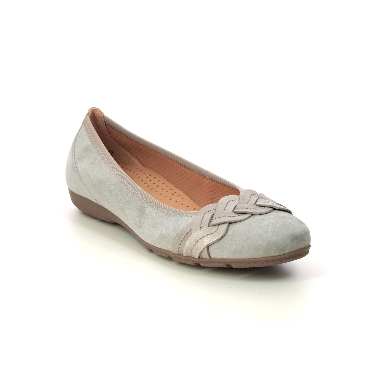 Gabor Redhill Hovercraft Light Taupe suede Womens pumps 44.160.12 in a Plain Leather in Size 7.5