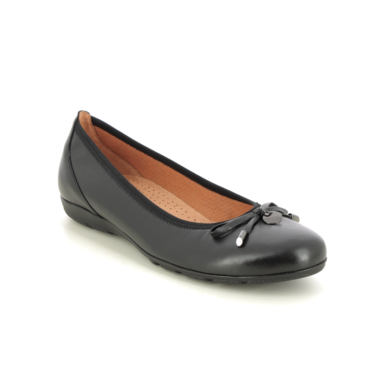 Gabor Ring Hovercraft Black leather Womens pumps 44.164.27 in a Plain Leather in Size 5