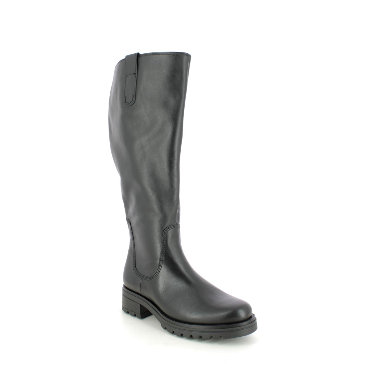 Gabor Sadberge Extra Wide Calf Black Leather Womens Knee-High Boots 92. ...