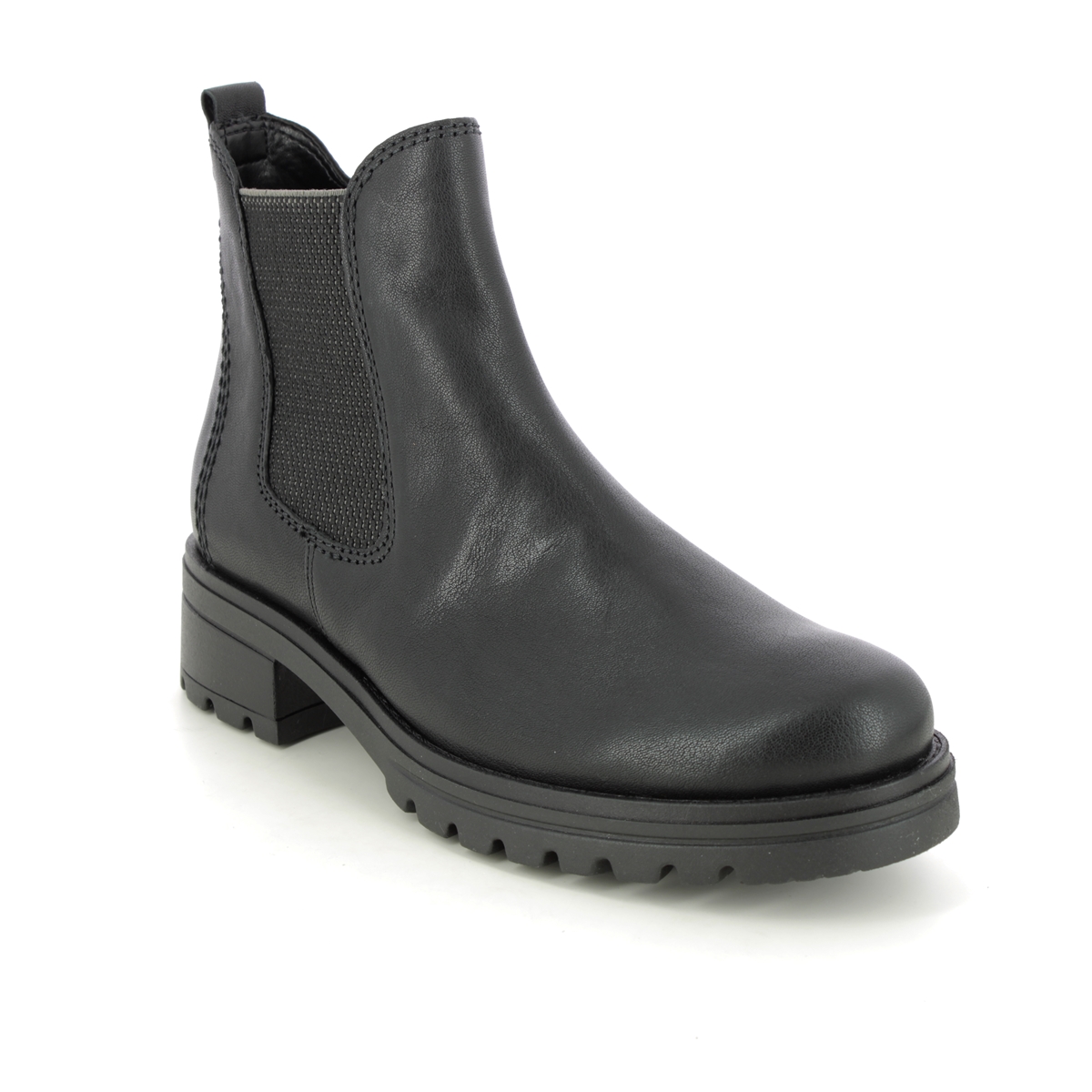Gabor Sallis Agenda Black Leather Womens Chelsea Boots 92.781.17 In Size 7 In Plain Black Leather  Womens Ankle Boots In Soft Black Leather Leather