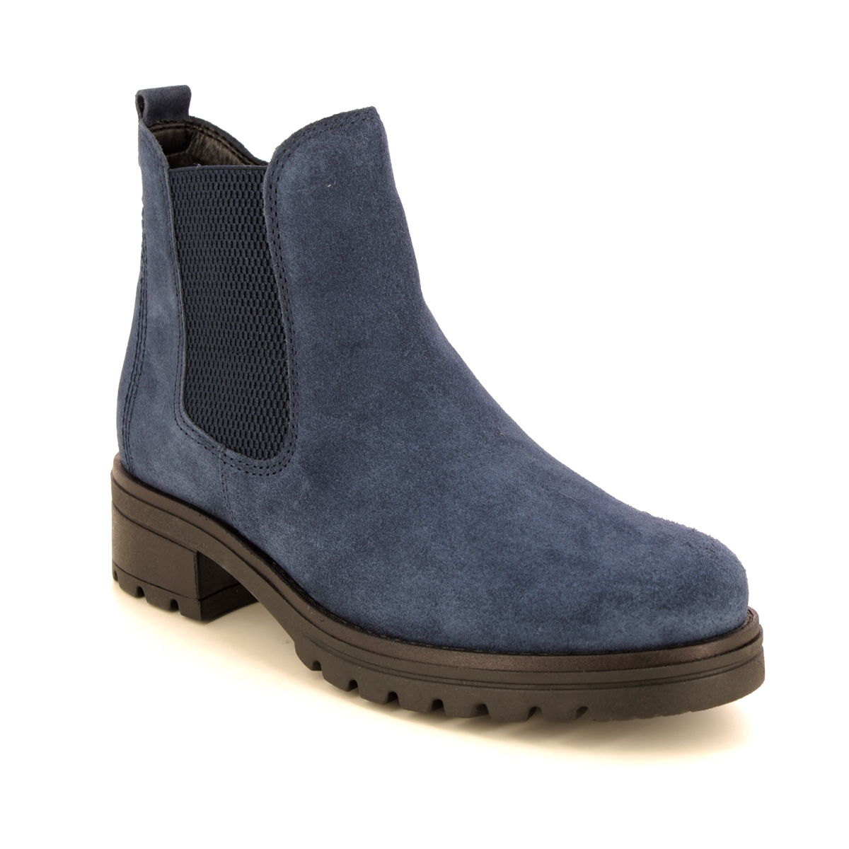 Gabor Sallis Agenda Navy Suede Womens Chelsea Boots 92.781.36 In Size 7 In Plain Navy Suede  Womens Ankle Boots In Soft Navy Suede Leather