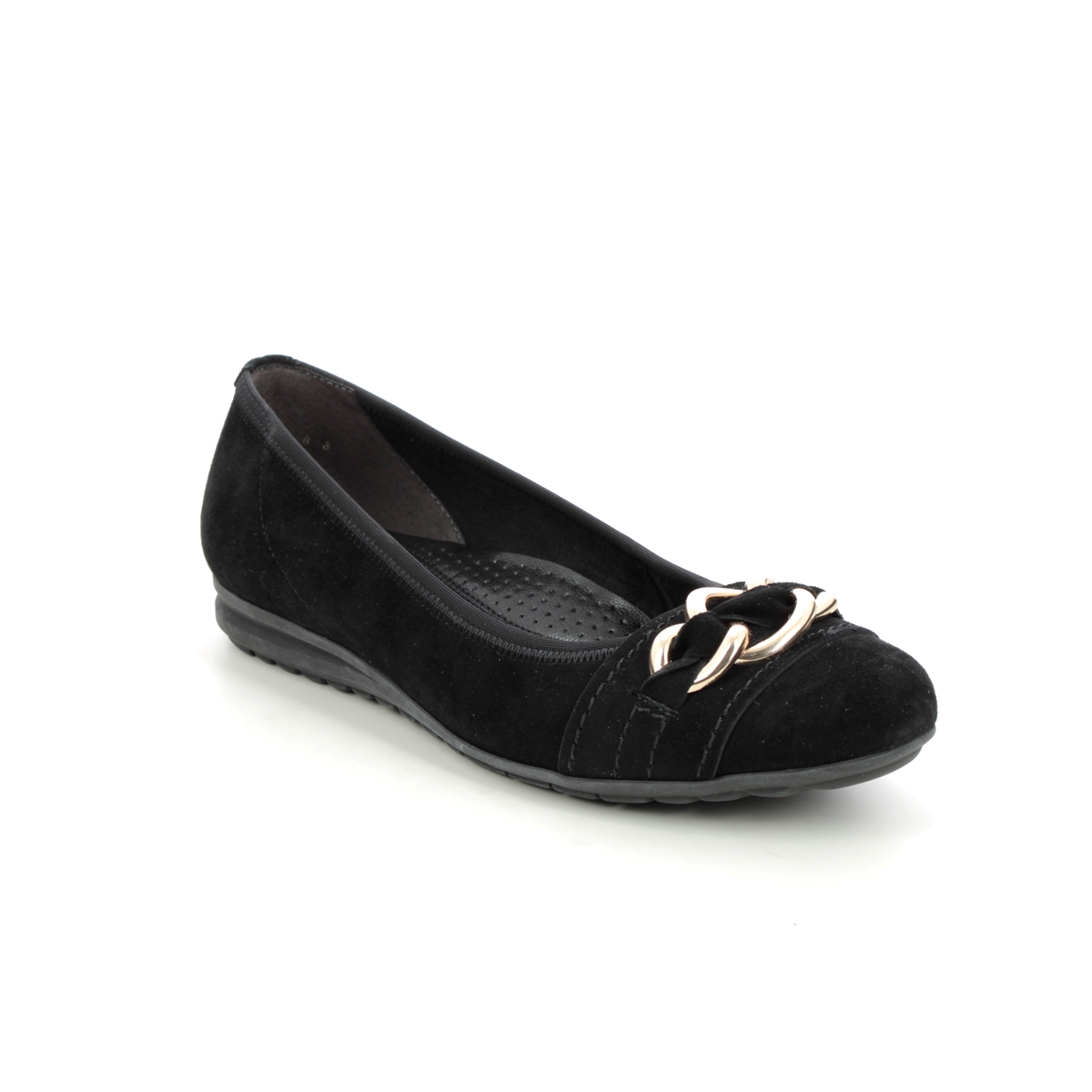 Gabor Sigrid Snug Black Suede Womens pumps 92.623.47 in a Plain Leather in Size 3