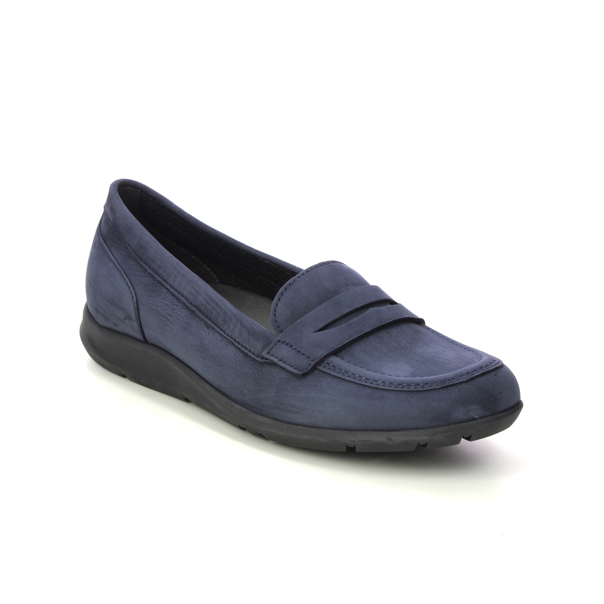 Gabor Sue Hovercraft Navy Nubuck Womens loafers 34.170.16 in a Plain Leather in Size 5