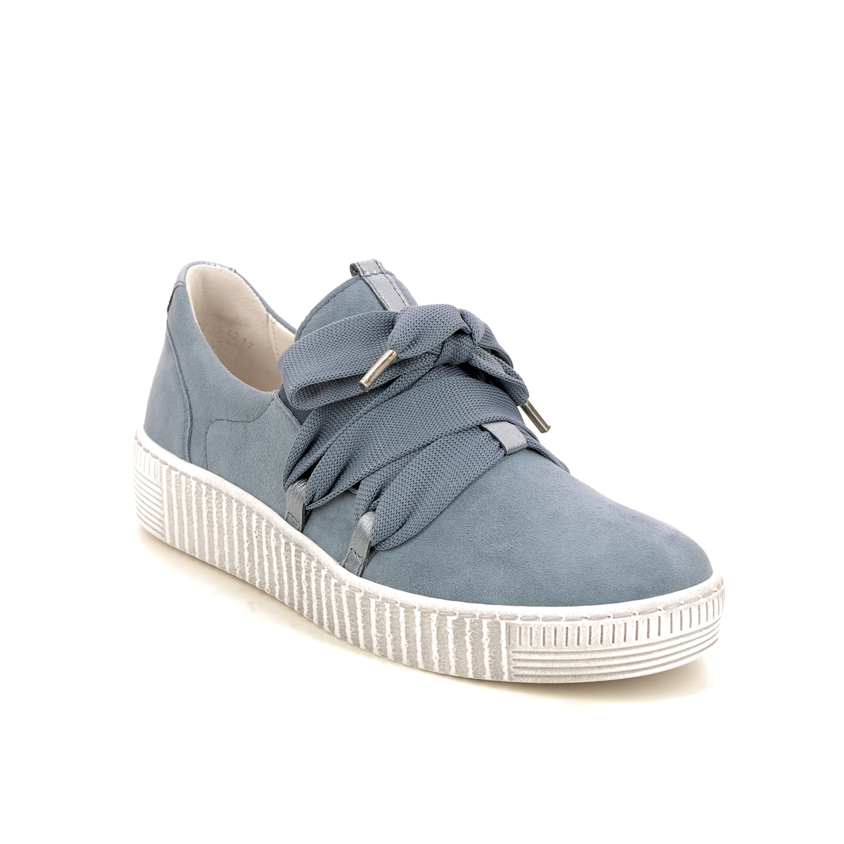 Gabor Waltz Blue Suede Womens Trainers 83.333.10 In Size 5 In Plain Blue Suede  Womens Trainers In Soft Blue Suede Leather
