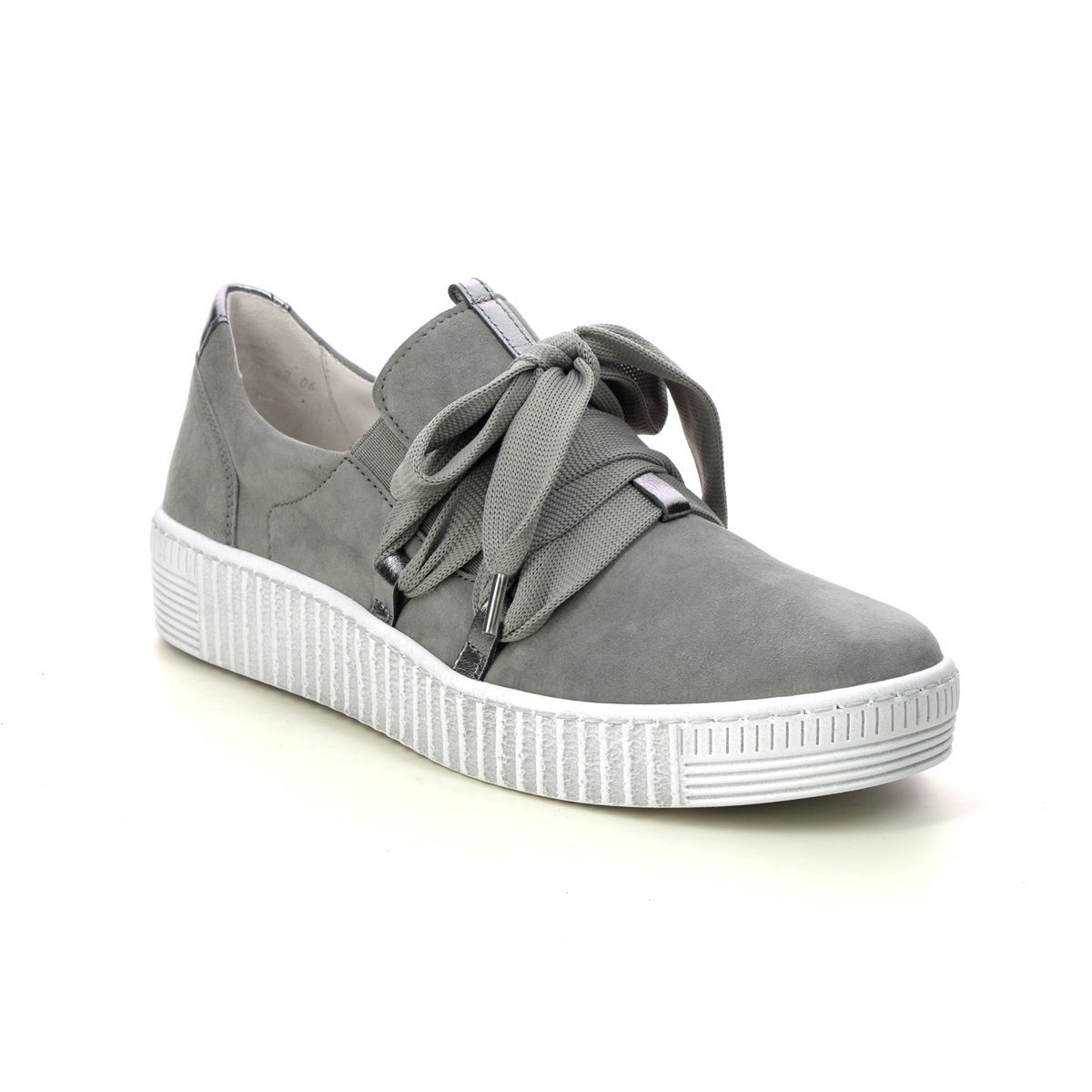 Gabor Waltz Light Grey Suede Womens trainers 43.333.19 in a Plain Leather in Size 4.5