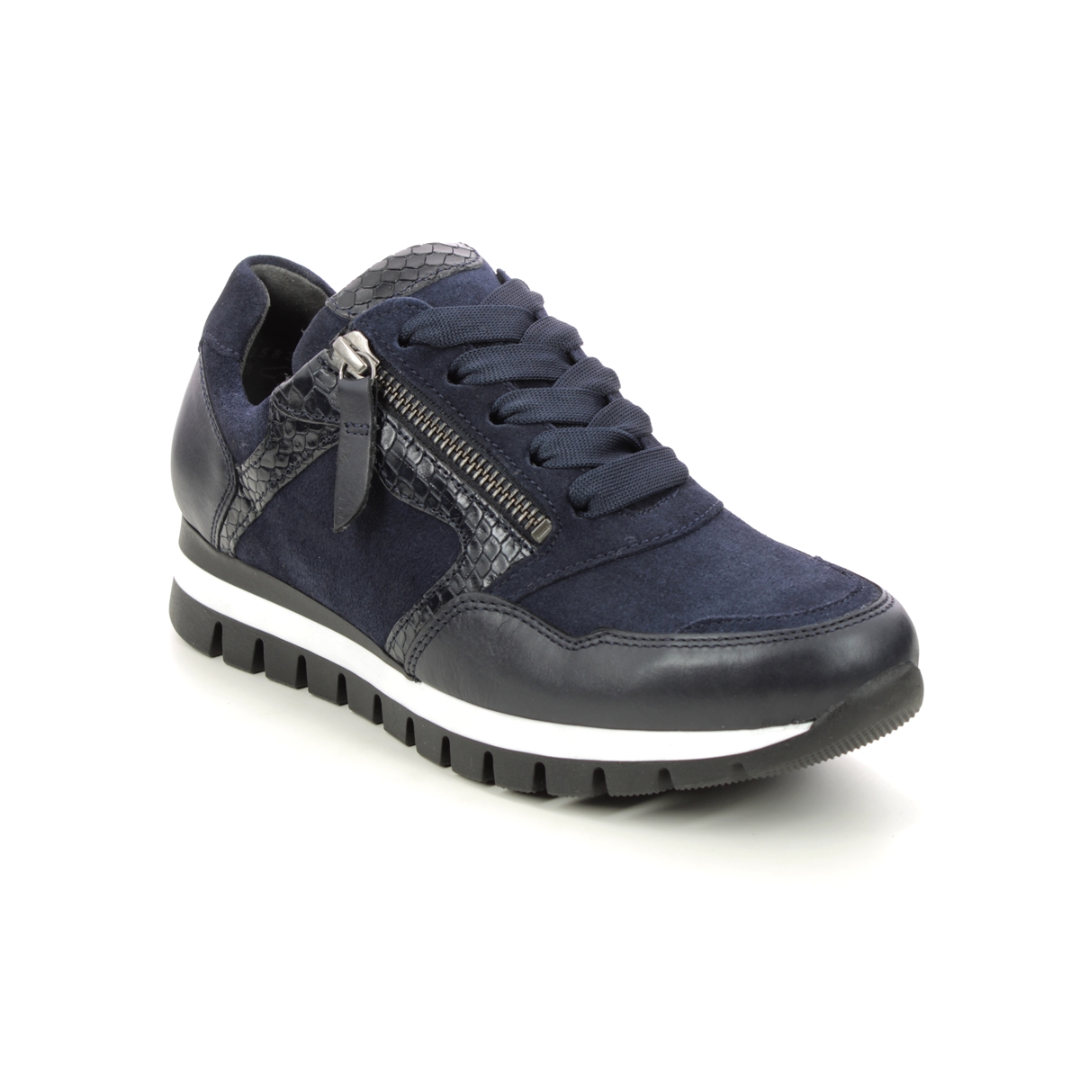 Gabor Willett Navy Leather Womens Trainers 96.438.36 In Size 4 In Plain Navy Leather  Womens Trainers In Soft Navy Leather Leather