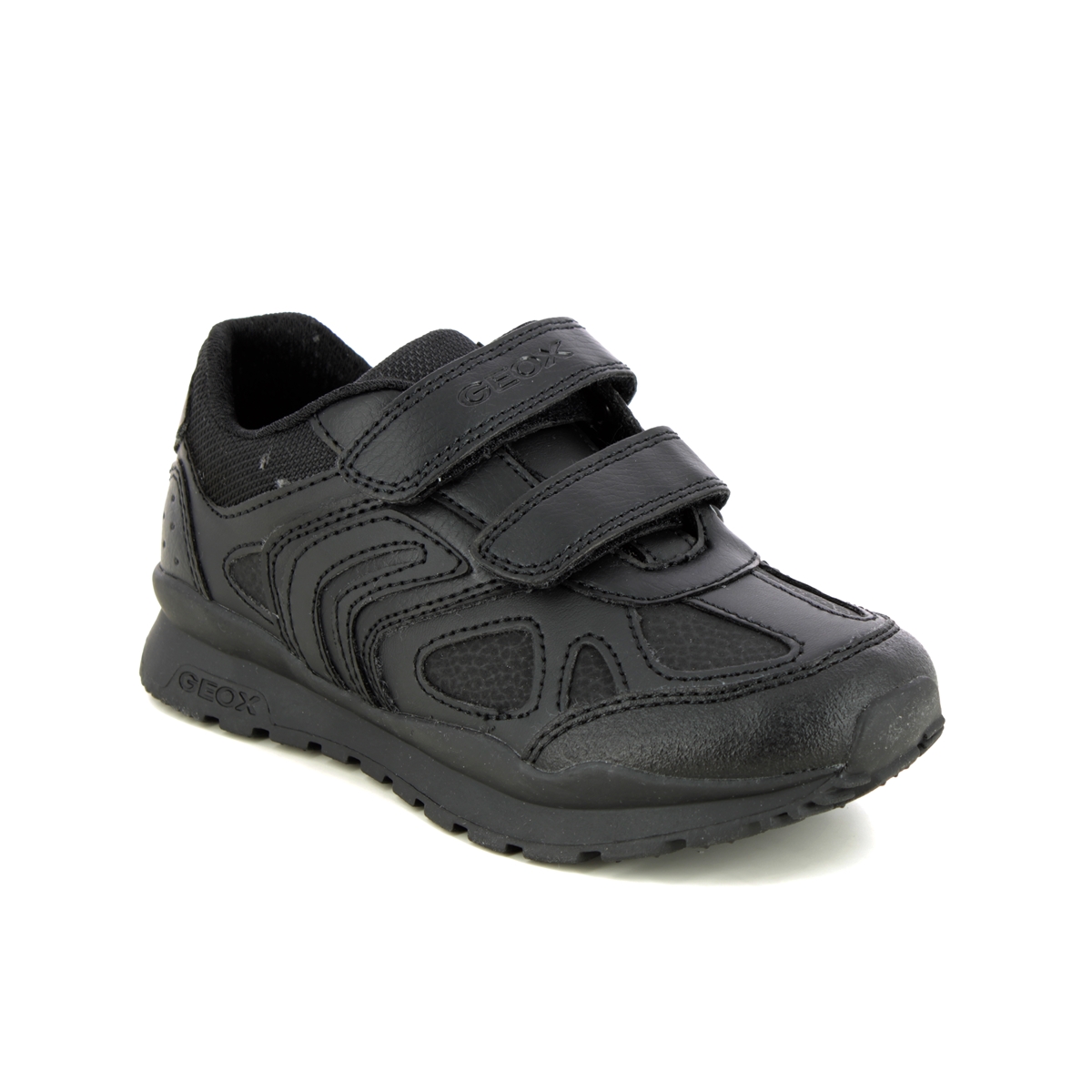 Geox - Pavel  2V (Black) J0415C-C9999 In Size 30 In Plain Black For kids