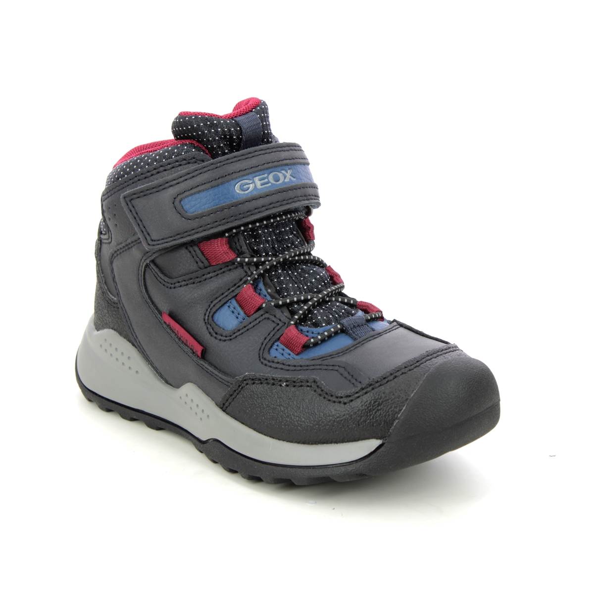Geox Teram Tex Bungee Navy Red Kids boys boots J16AEA-C4244 in a Plain Man-made in Size 33