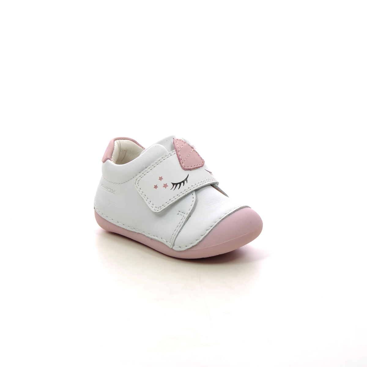 Geox Tutim 1v Unicorn White Leather Kids girls first and baby shoes B3540B-C1Z8W in a Plain Leather in Size 19
