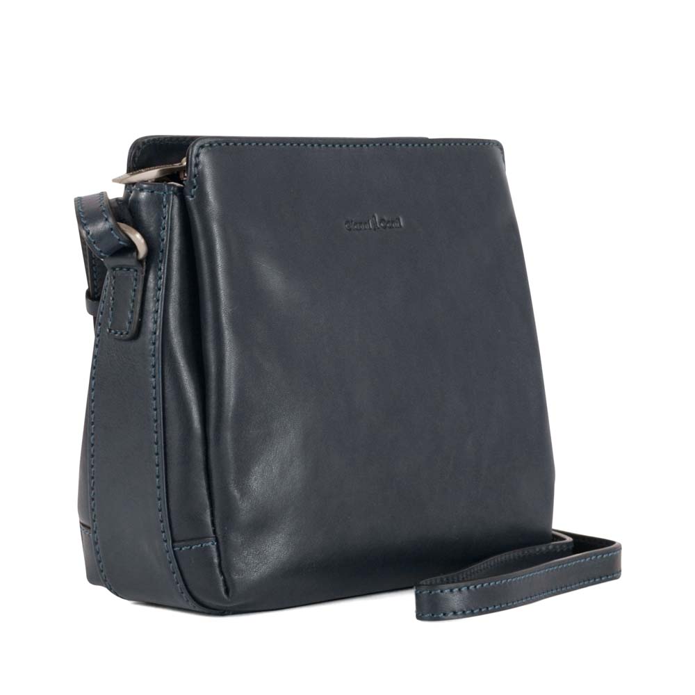 Gianni Conti Shoulder Antique Navy Leather Womens Handbag 9403124-43 In Size 2 In Plain Navy Leather