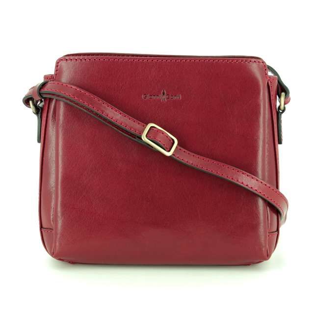 Gianni Conti Shoulder Antique Red Leather Womens Handbag 9403124-50 In Size 2 In Plain Red Leather