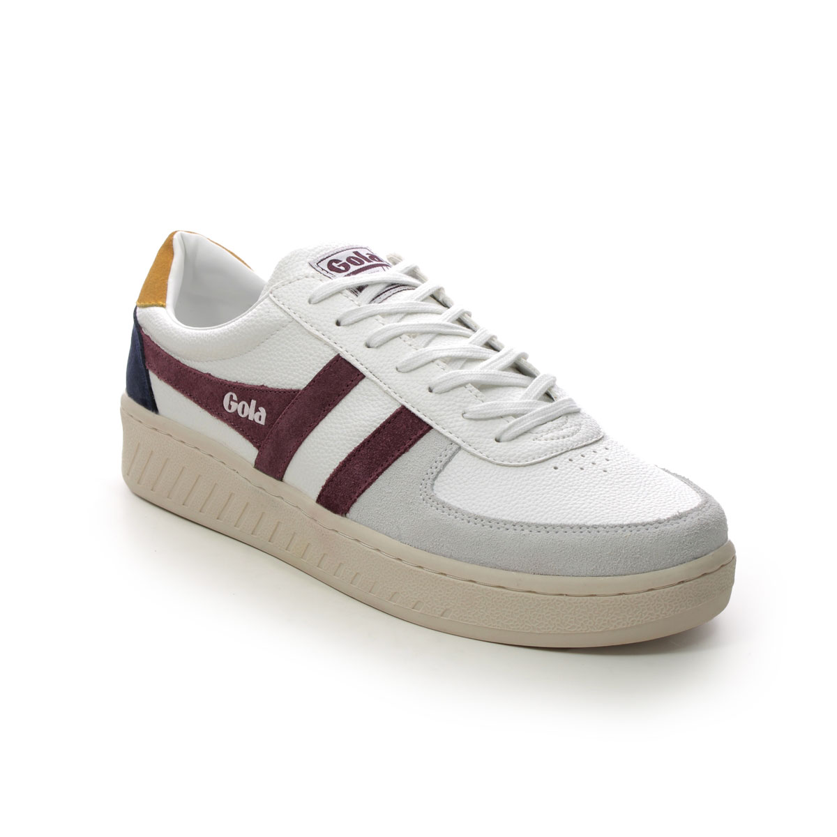 Gola Grandslam Mens Trident White multi Mens trainers CMA415-WR in a Plain Leather in Size 8