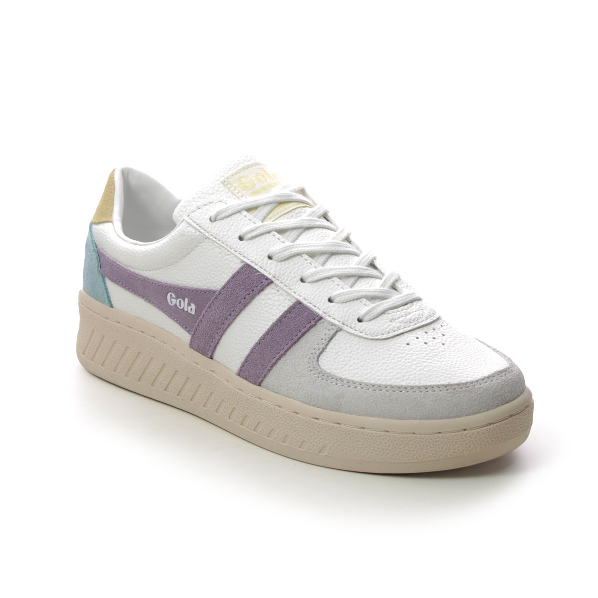 Gola Grandslam W White Womens trainers CLA415-WL in a Plain Leather and Man-made in Size 5