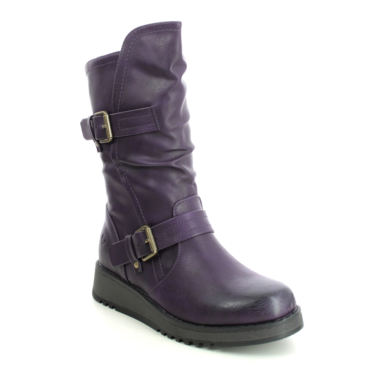 Heavenly Feet Hannah 4 Purple Womens Mid Calf Boots 3507-95 In Size 6 In Plain Purple