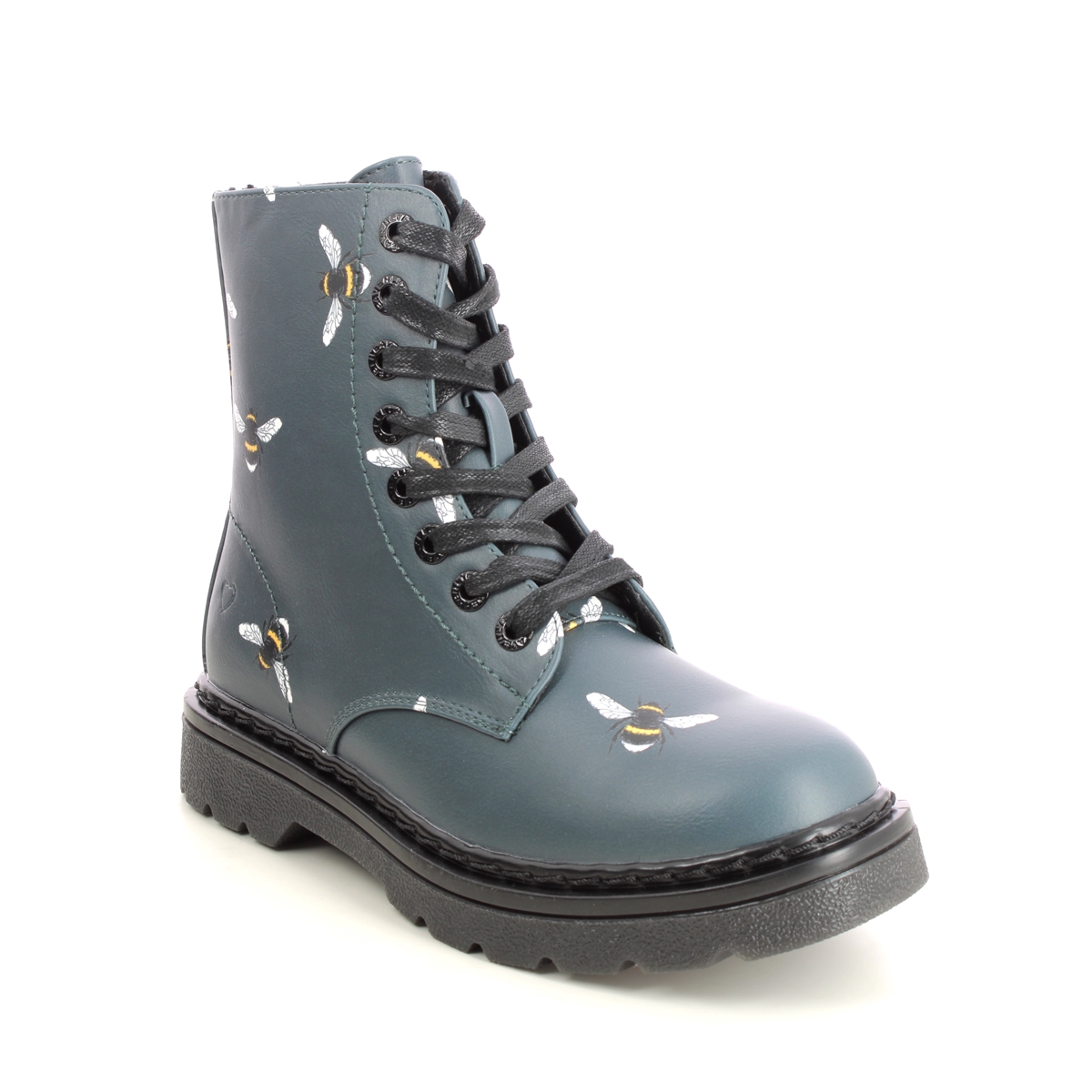 Heavenly Feet Justina 2 Bee Teal Blue Womens Biker Boots 3501-73 In Size 6 In Plain Teal Blue