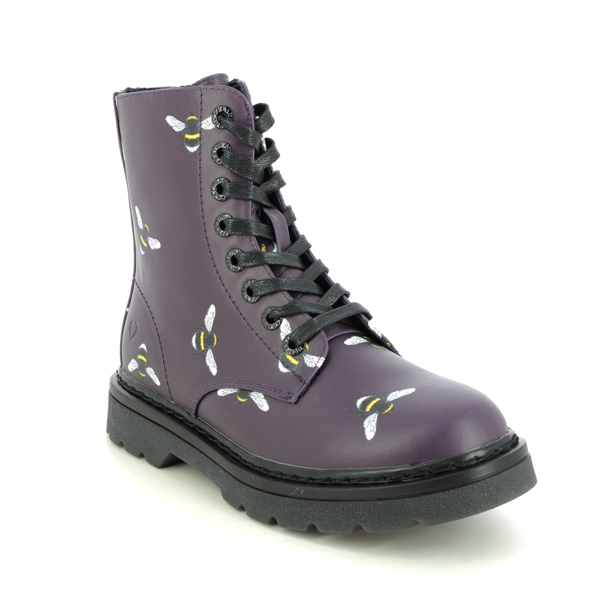 Heavenly Feet Justina 2 Bee Purple Womens Biker Boots 3501-95 In Size 3 In Plain Purple