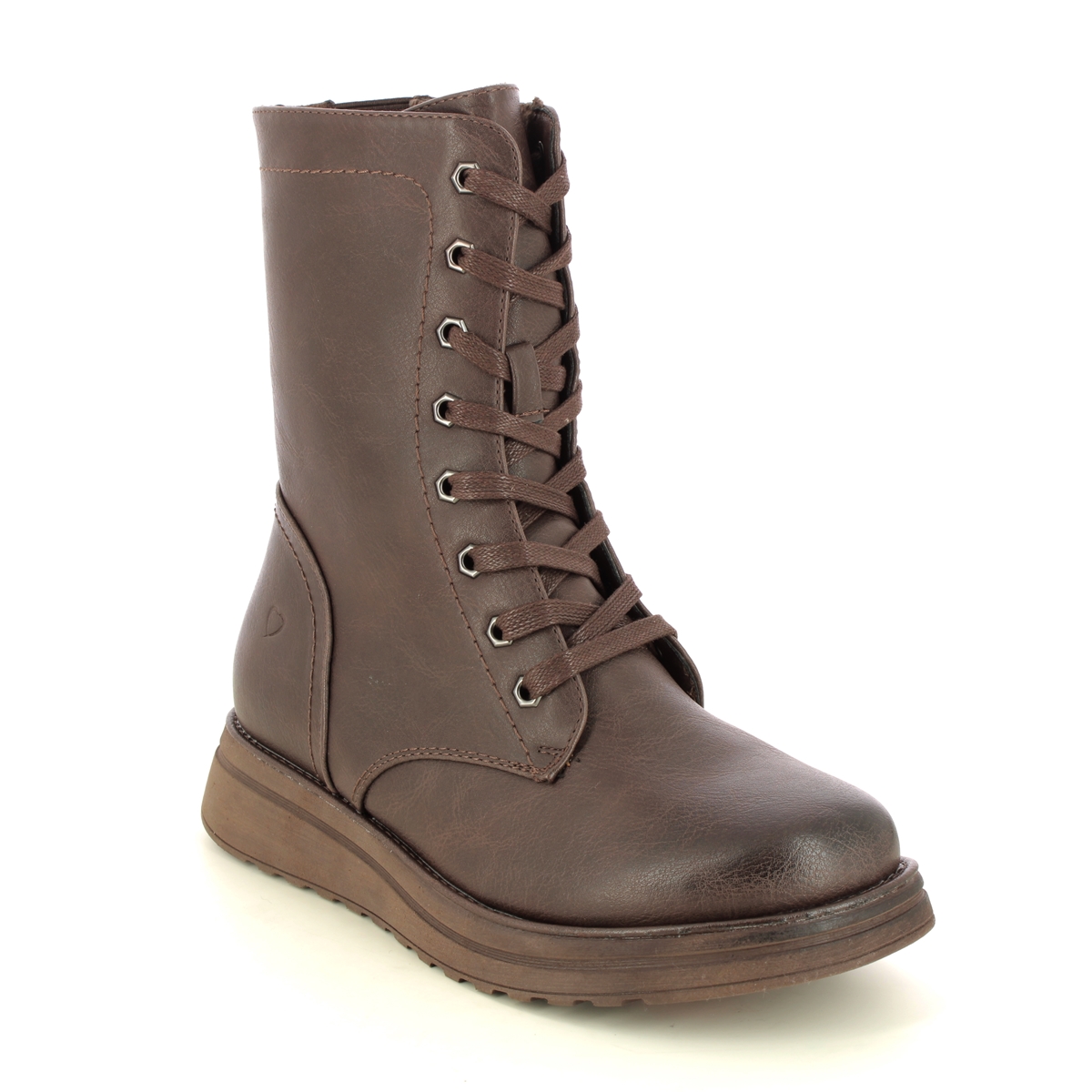 Heavenly Feet Martina Walker Chocolate brown Womens Lace Up Boots 3509-27 in a Plain Man-made in Size 5