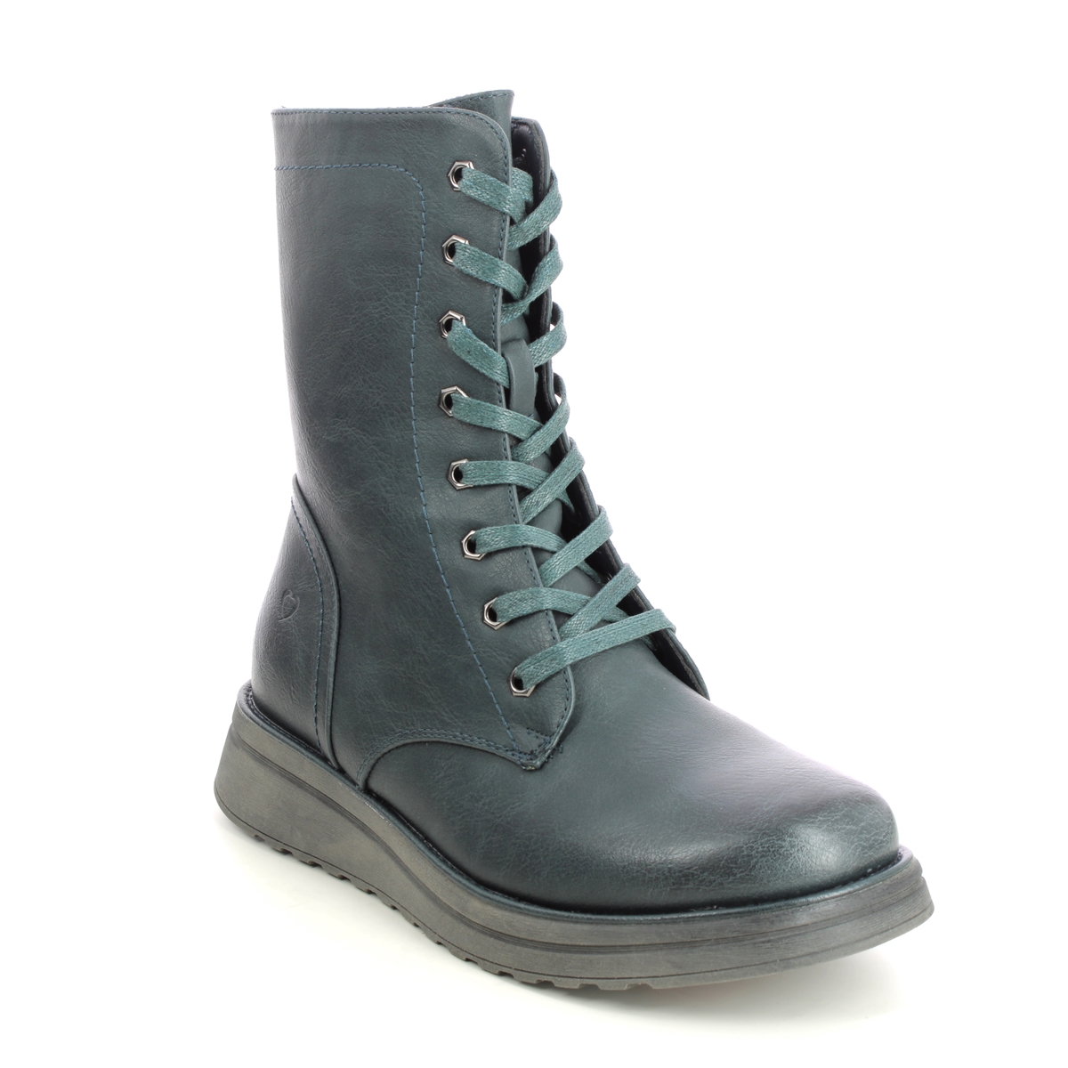 Heavenly Feet Martina Walker Teal Blue Womens Lace Up Boots 3509-73 In Size 7 In Plain Teal Blue