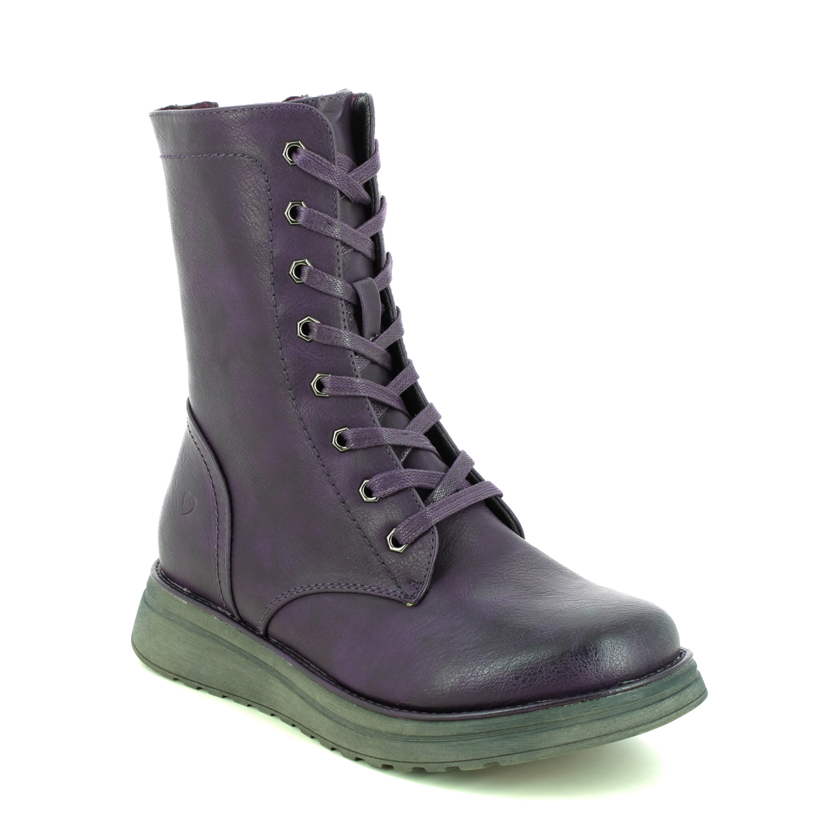 Heavenly Feet Martina Walker Purple Womens Lace Up Boots 3509-95 In Size 3 In Plain Purple