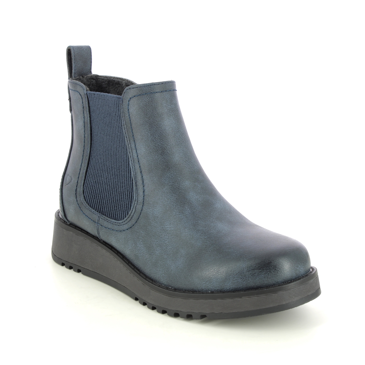 Heavenly Feet Rolo  2 New Navy Womens Chelsea Boots 3503-70 in a Plain Man-made in Size 4