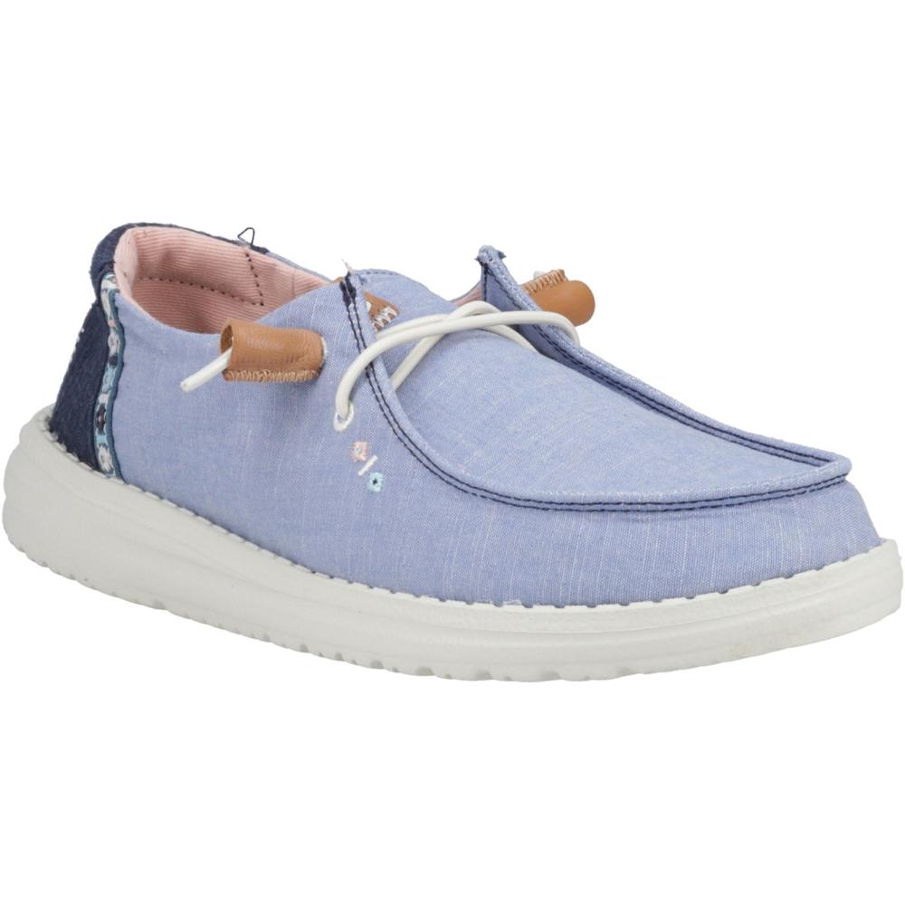 Hey Dude Wendy Chambray Boho Blue Womens Comfort Slip On Shoes 40729-425 in a Plain  in Size 4